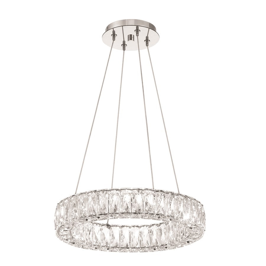 Crystorama Kinsley 1 Light Chandelier, Silver/Chrome/Clear - ED3541801CH