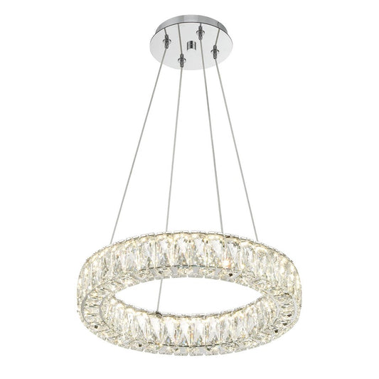 Crystorama Kinsley 1 Light Chandelier, Silver/Chrome/Clear