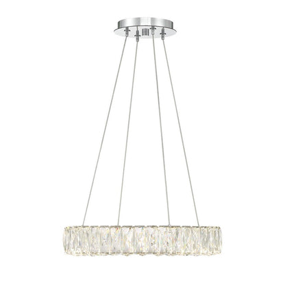 Crystorama Kinsley 1 Light Chandelier, Silver/Chrome/Clear
