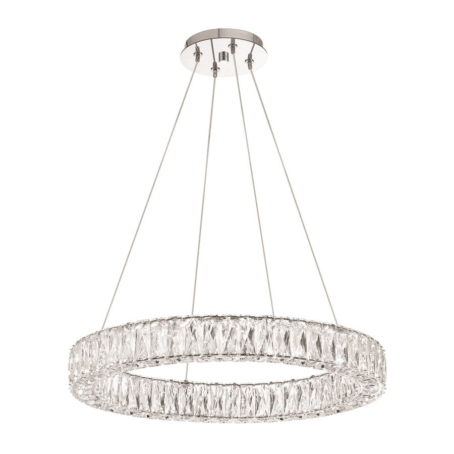 Crystorama Kinsley 1 Light Pendant, Silver/Chrome/Clear - ED3542401CH