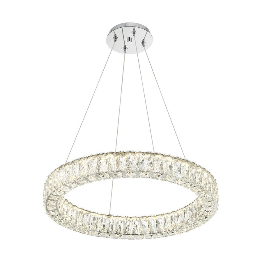 Crystorama Kinsley 1 Light Pendant, Silver/Chrome/Clear