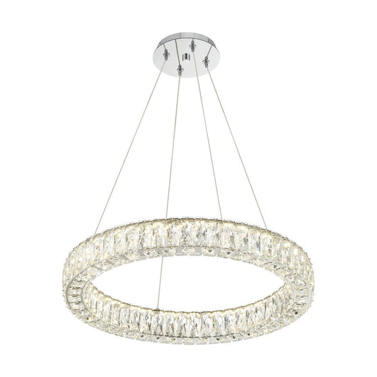 Crystorama Kinsley 1 Light Pendant, Silver/Chrome/Clear