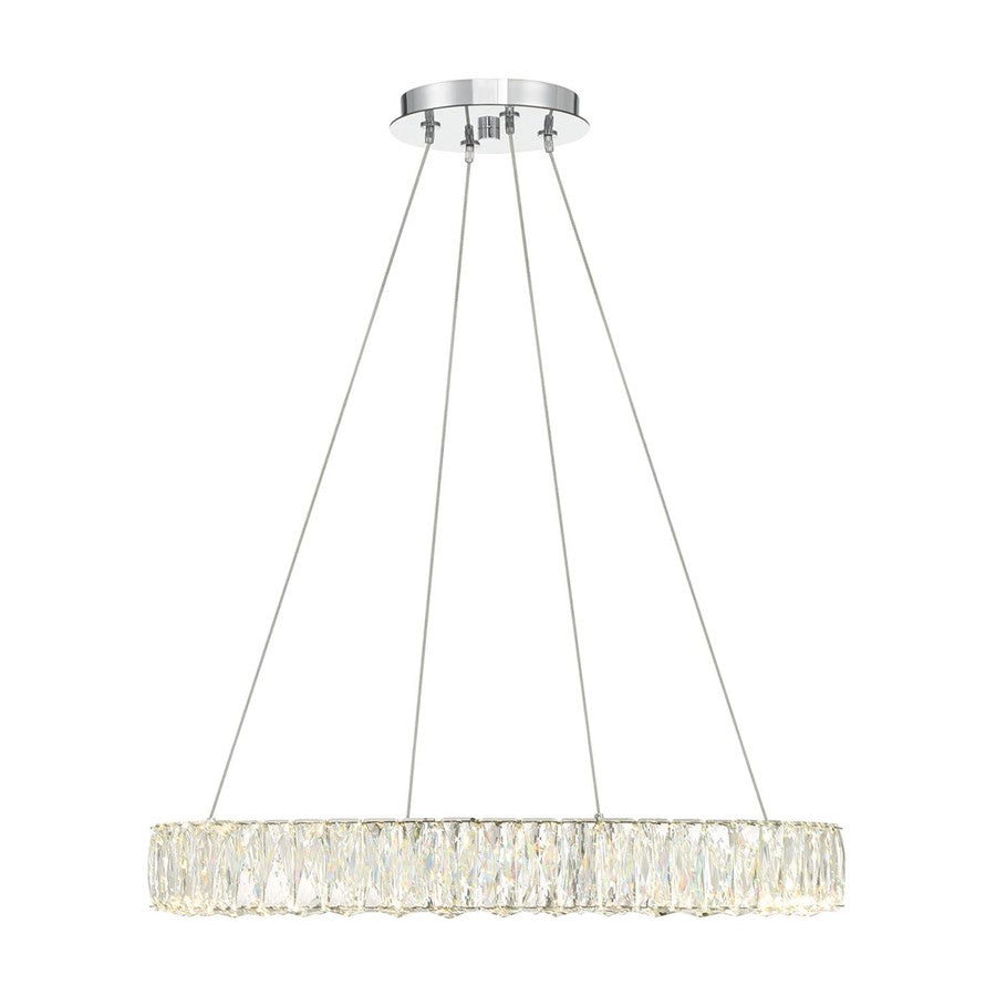 Crystorama Kinsley 1 Light Pendant, Silver/Chrome/Clear