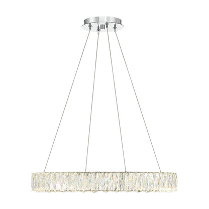 Crystorama Kinsley 1 Light Pendant, Silver/Chrome/Clear