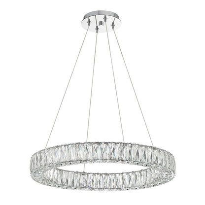 Crystorama Kinsley 1 Light Pendant, Silver/Chrome/Clear