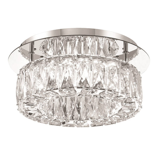 Crystorama Kinsley 1 Light 12" Flush, Silver/Chrome/Clear - ED3551201CH