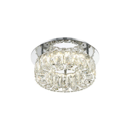 Crystorama Kinsley 1 Light 12" Flush, Silver/Chrome/Clear