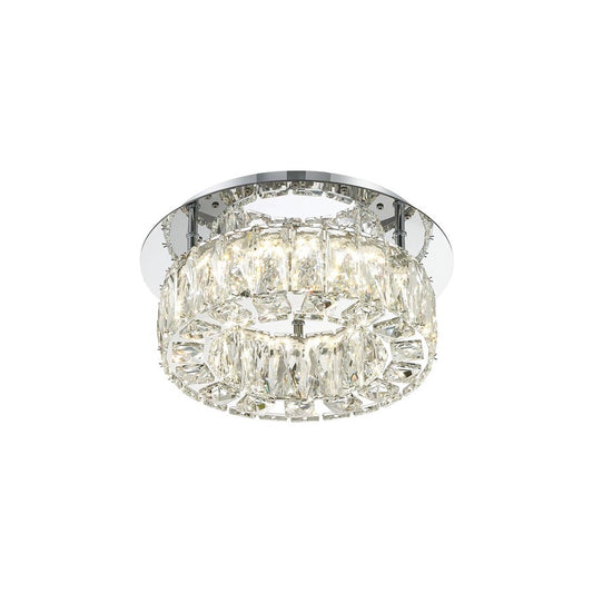 Crystorama Kinsley 1 Light 12" Flush, Silver/Chrome/Clear