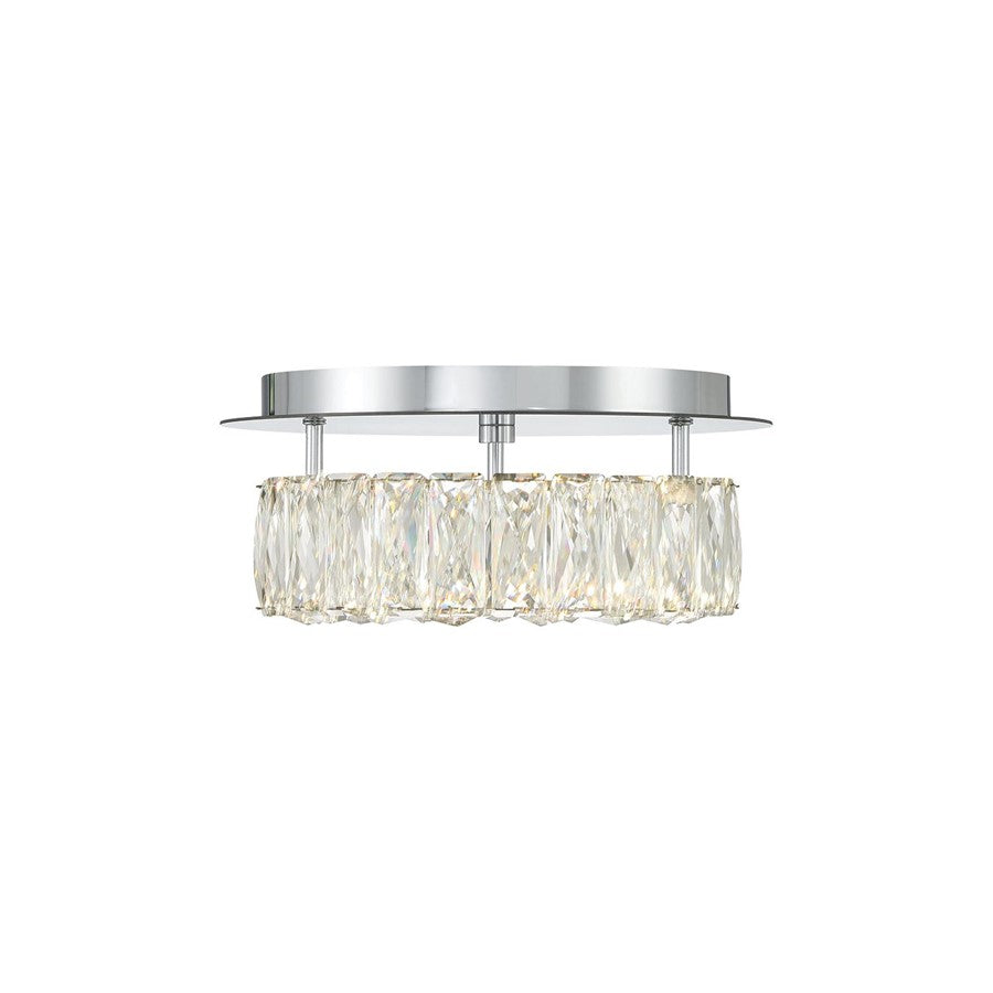 Crystorama Kinsley 1 Light 12" Flush, Silver/Chrome/Clear