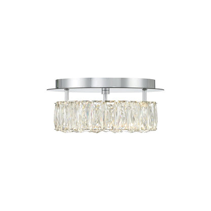 Crystorama Kinsley 1 Light 12" Flush, Silver/Chrome/Clear