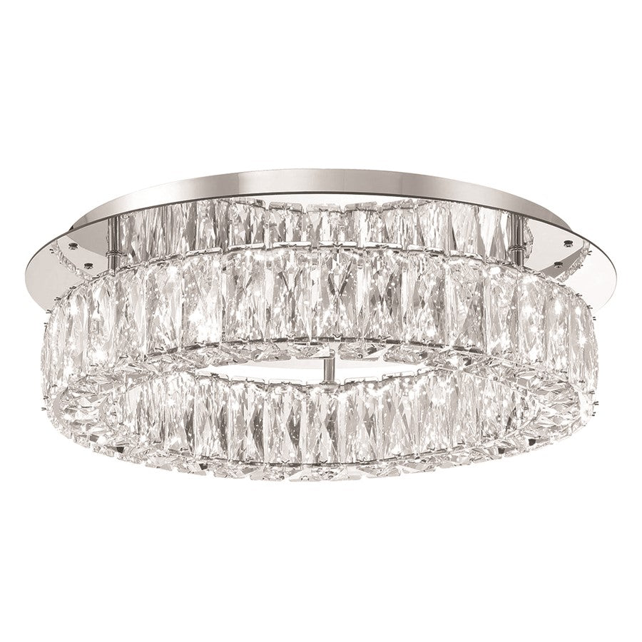Crystorama Kinsley 1 Light 18" Flush, Silver/Chrome/Clear - ED3551801CH