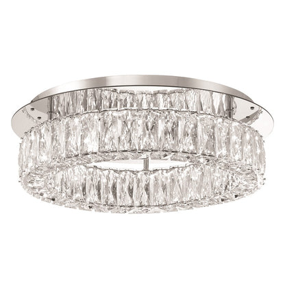 Crystorama Kinsley 1 Light 18" Flush, Silver/Chrome/Clear - ED3551801CH