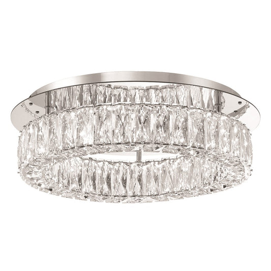 Crystorama Kinsley 1 Light 18" Flush, Silver/Chrome/Clear - ED3551801CH