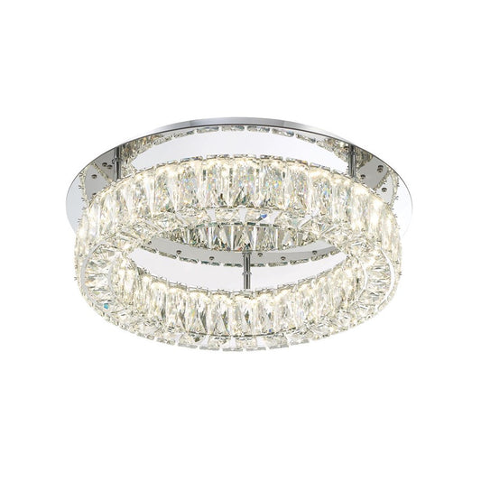 Crystorama Kinsley 1 Light 18" Flush, Silver/Chrome/Clear