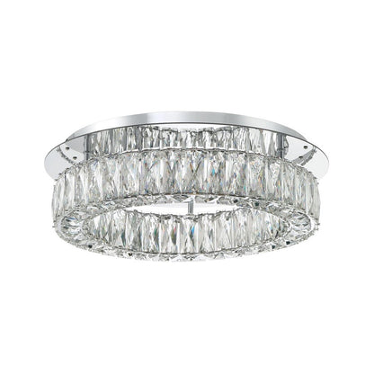 Crystorama Kinsley 1 Light 18" Flush, Silver/Chrome/Clear
