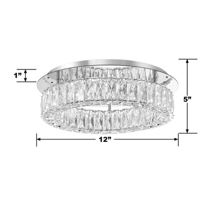 Crystorama Kinsley 1 Light 18" Flush, Silver/Chrome/Clear