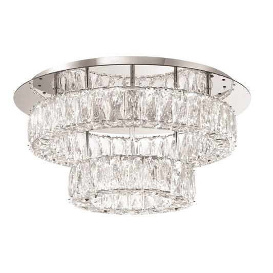 Crystorama Kinsley 1 Light 20" Flush, Silver/Chrome/Clear - ED3552001CH