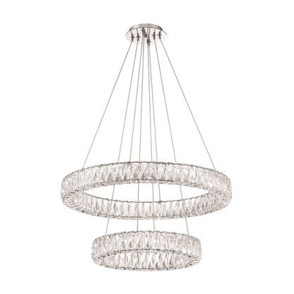 Crystorama Kinsley 1 Light 28" Chandelier, Silver/Chrome/Clear - ED3562801CH