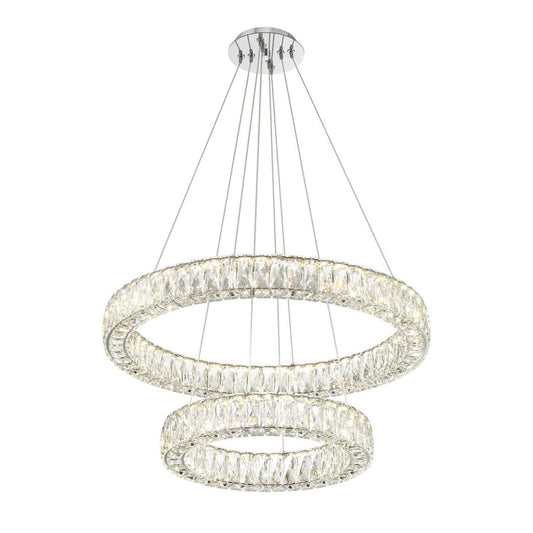Crystorama Kinsley 1 Light 28" Chandelier, Silver/Chrome/Clear
