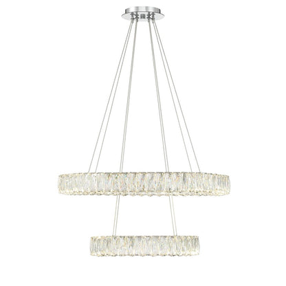 Crystorama Kinsley 1 Light 28" Chandelier, Silver/Chrome/Clear
