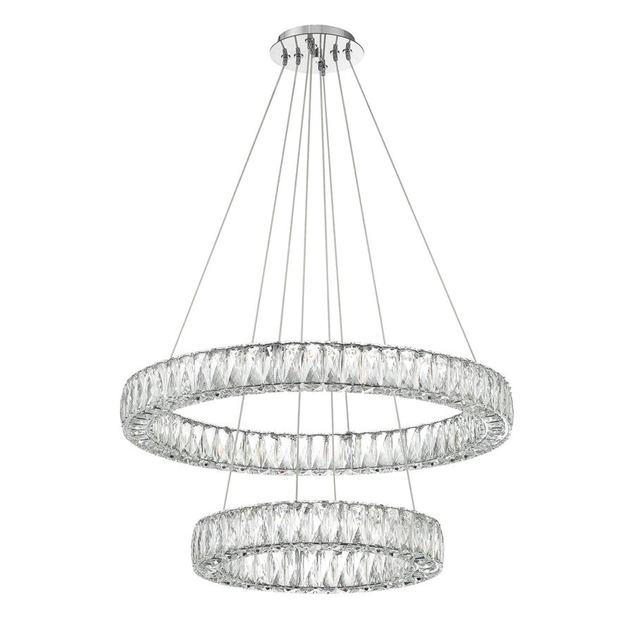Crystorama Kinsley 1 Light 28" Chandelier, Silver/Chrome/Clear