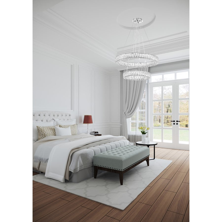 Crystorama Kinsley 1 Light 28" Chandelier, Silver/Chrome/Clear