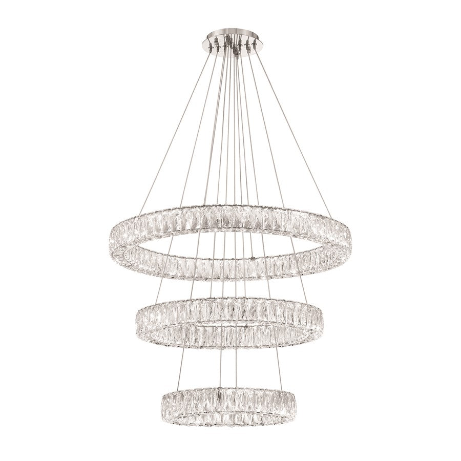 Crystorama Kinsley 1 Light 32" Chandelier, Silver/Chrome/Clear - ED3563201CH