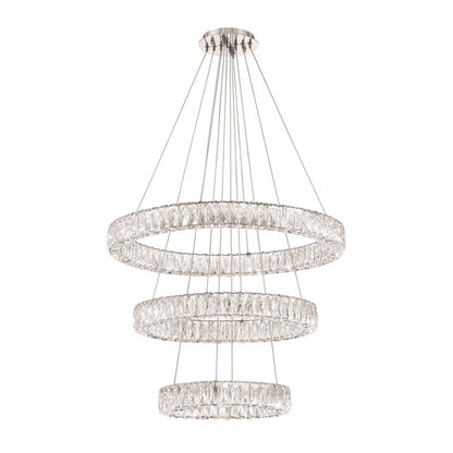 Crystorama Kinsley 1 Light 32" Chandelier, Silver/Chrome/Clear - ED3563201CH