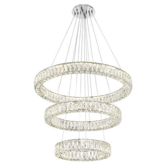 Crystorama Kinsley 1 Light 32" Chandelier, Silver/Chrome/Clear
