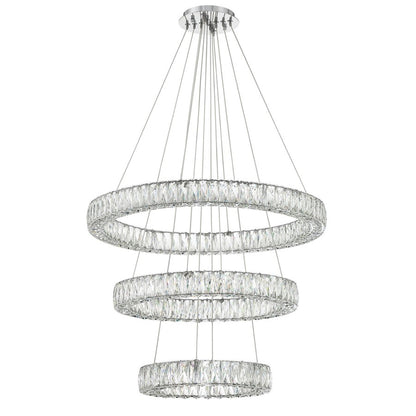 Crystorama Kinsley 1 Light 32" Chandelier, Silver/Chrome/Clear