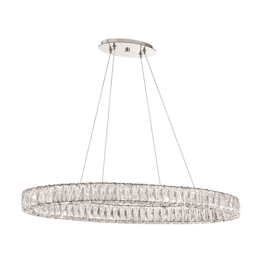 Crystorama Kinsley 1 Light 39" Chandelier, Silver/Chrome/Clear - ED3563901CH