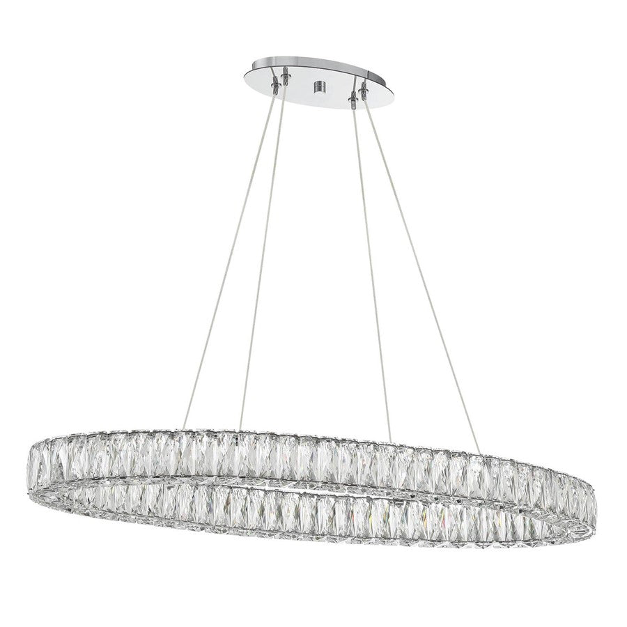 Crystorama Kinsley 1 Light 39" Chandelier, Silver/Chrome/Clear