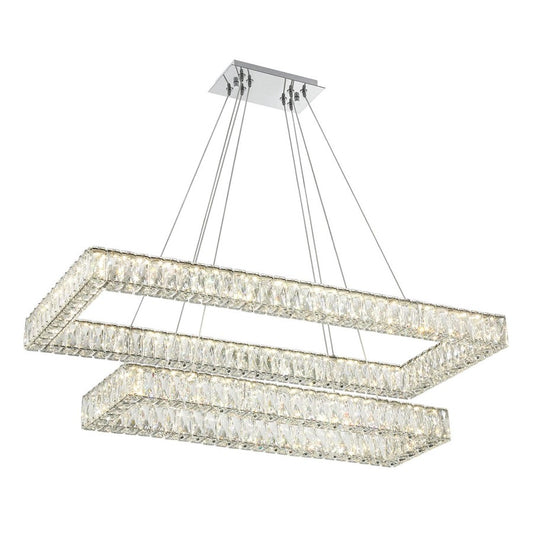 Crystorama Kinsley 1 Light 42" Chandelier, Silver/Chrome/Clear