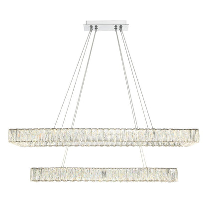 Crystorama Kinsley 1 Light 42" Chandelier, Silver/Chrome/Clear