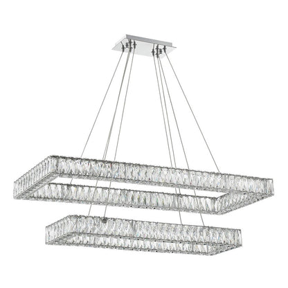 Crystorama Kinsley 1 Light 42" Chandelier, Silver/Chrome/Clear