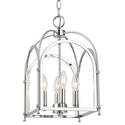 Crystorama Kai 4 Light 17" Pendant, Silver/Chrome - ED444114CH