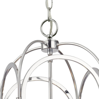 Crystorama Kai 4 Light 17" Pendant, Silver/Chrome