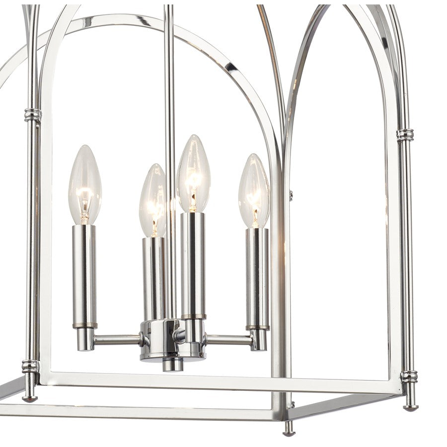 Crystorama Kai 4 Light 14" Pendant, Polished Chrome