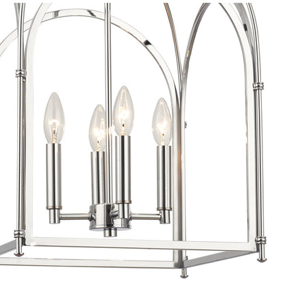 Crystorama Kai 4 Light 14" Pendant, Polished Chrome