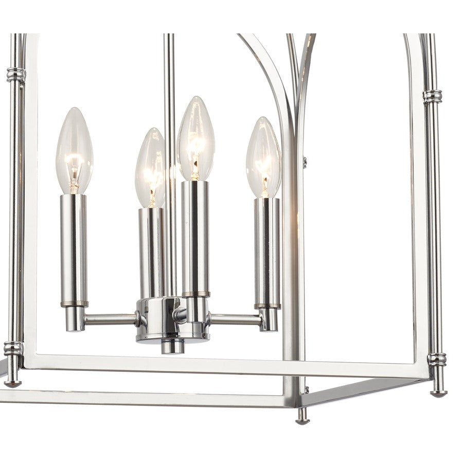 Crystorama Kai 4 Light 14" Pendant, Polished Chrome