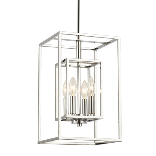 Crystorama Kai 4 Light 16" Pendant, Silver/Chrome - ED884114CH