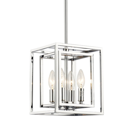 Crystorama Kai 4 Light 10" Pendant, Silver/Chrome - ED884124CH