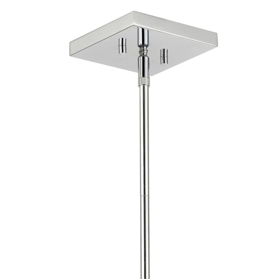 Crystorama Kai 4 Light 10" Pendant, Silver/Chrome