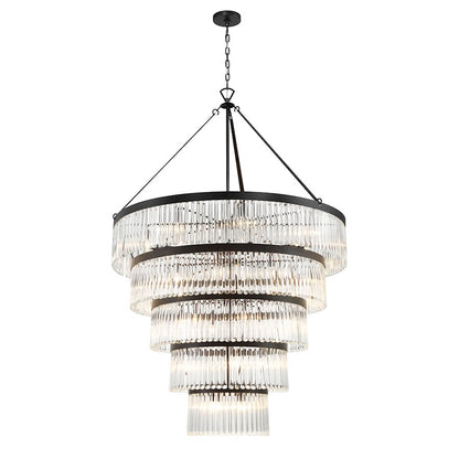 Crystorama Emory 30 Light Chandelier, Black Forged