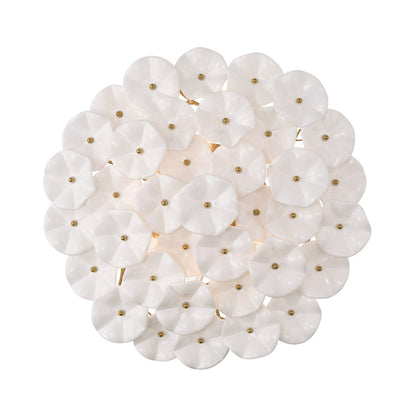 Crystorama Esme 6Lt 22.5" Semi Flush Mount, Aged Brass/White