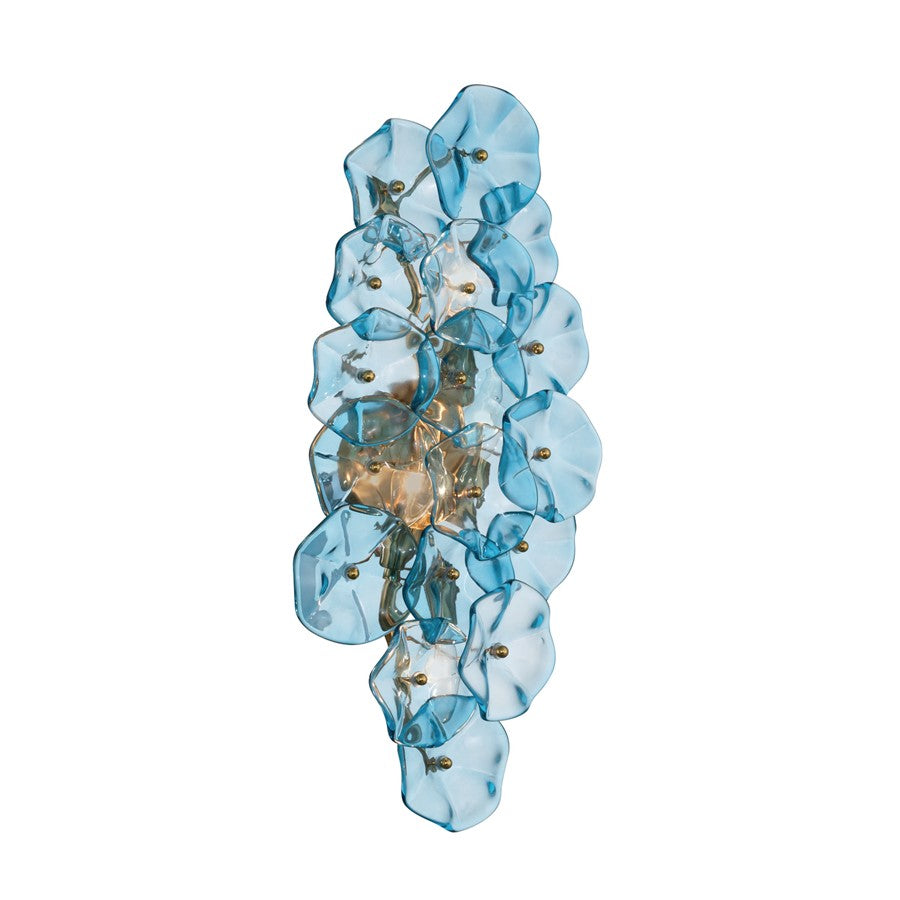 Crystorama Esme 4 Light 23" Sconce, Aged Brass/Blue - ESM-4001-AG-BL