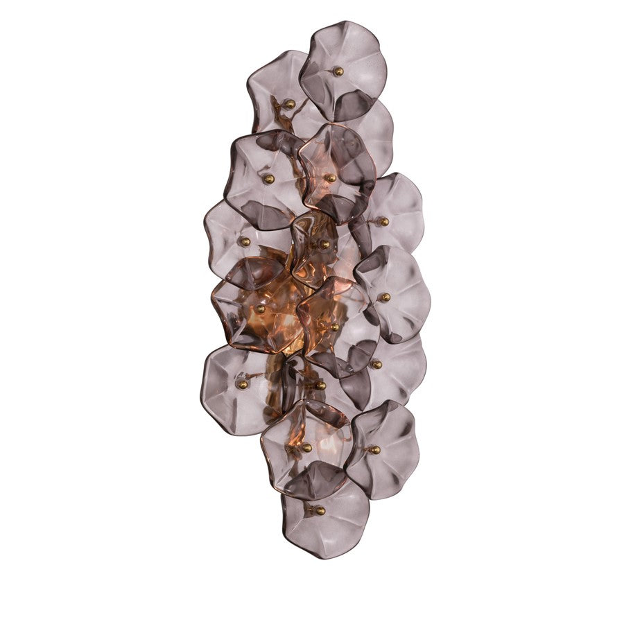Crystorama Esme 4 Light 23" Sconce, Aged Brass/Smoke - ESM-4001-AG-SM
