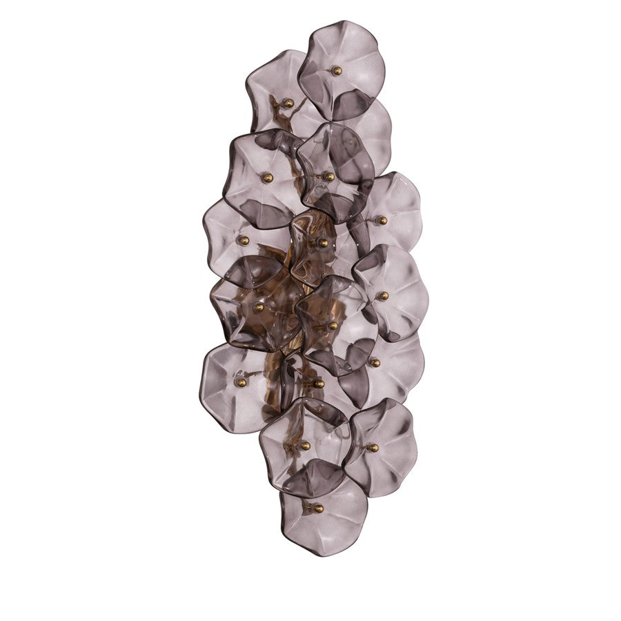 Crystorama Esme 4 Light 23" Sconce, Aged Brass/Smoke