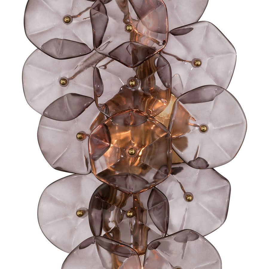 Crystorama Esme 4 Light 23" Sconce, Aged Brass/Smoke