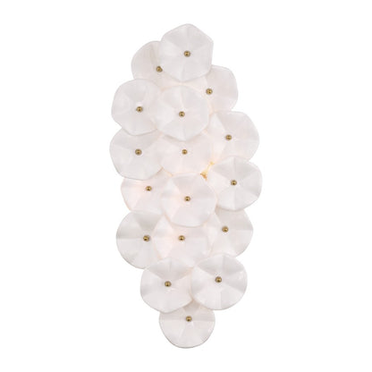 Crystorama Esme 4 Light 23" Sconce, Aged Brass/White